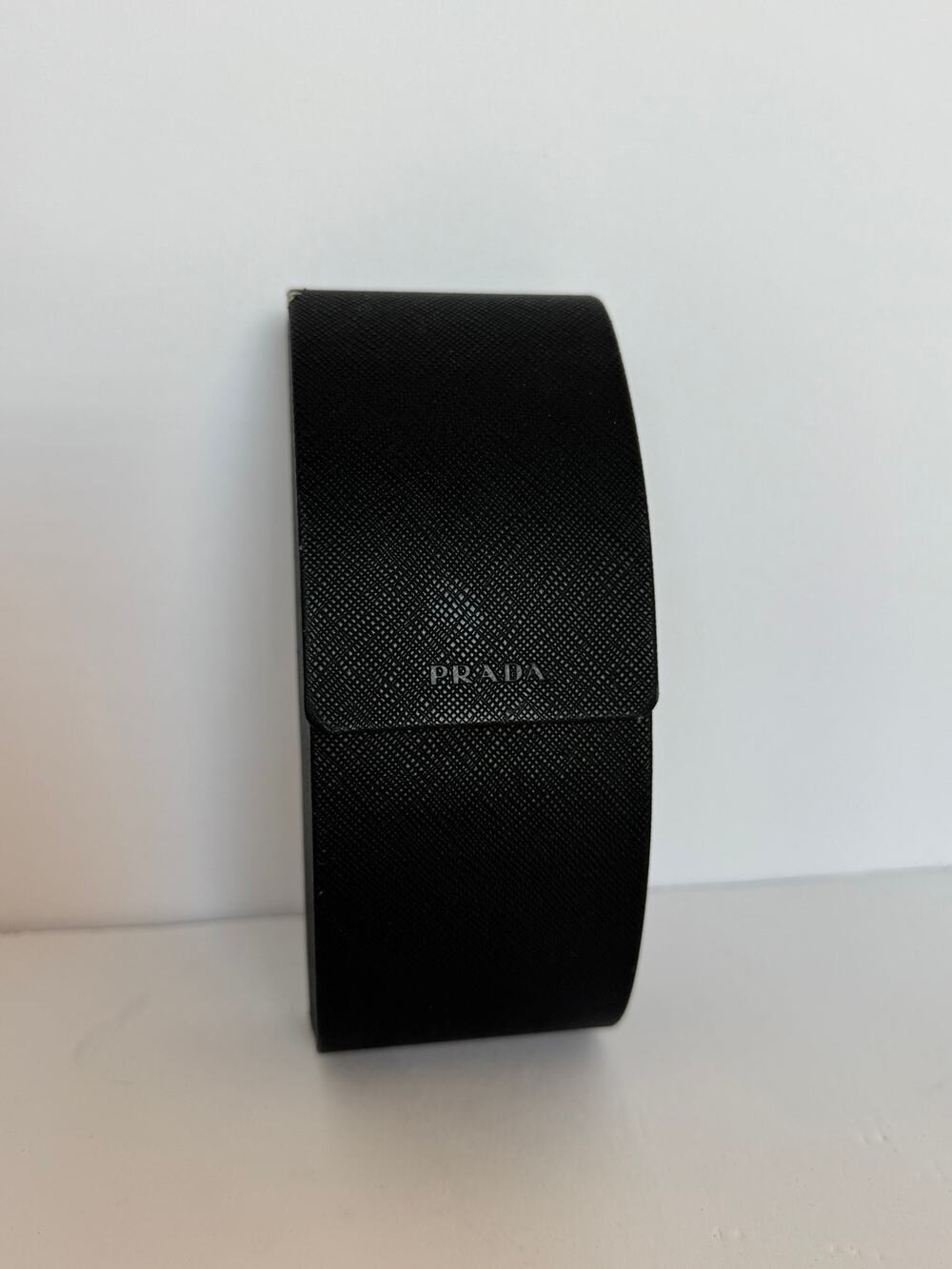 Prada Black Saffiano Leather Hard Sunglass Case with Microfiber Cloth